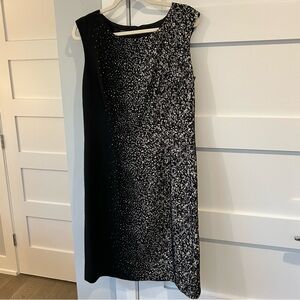 Lafayette 148 New York Black and White Midi Dress